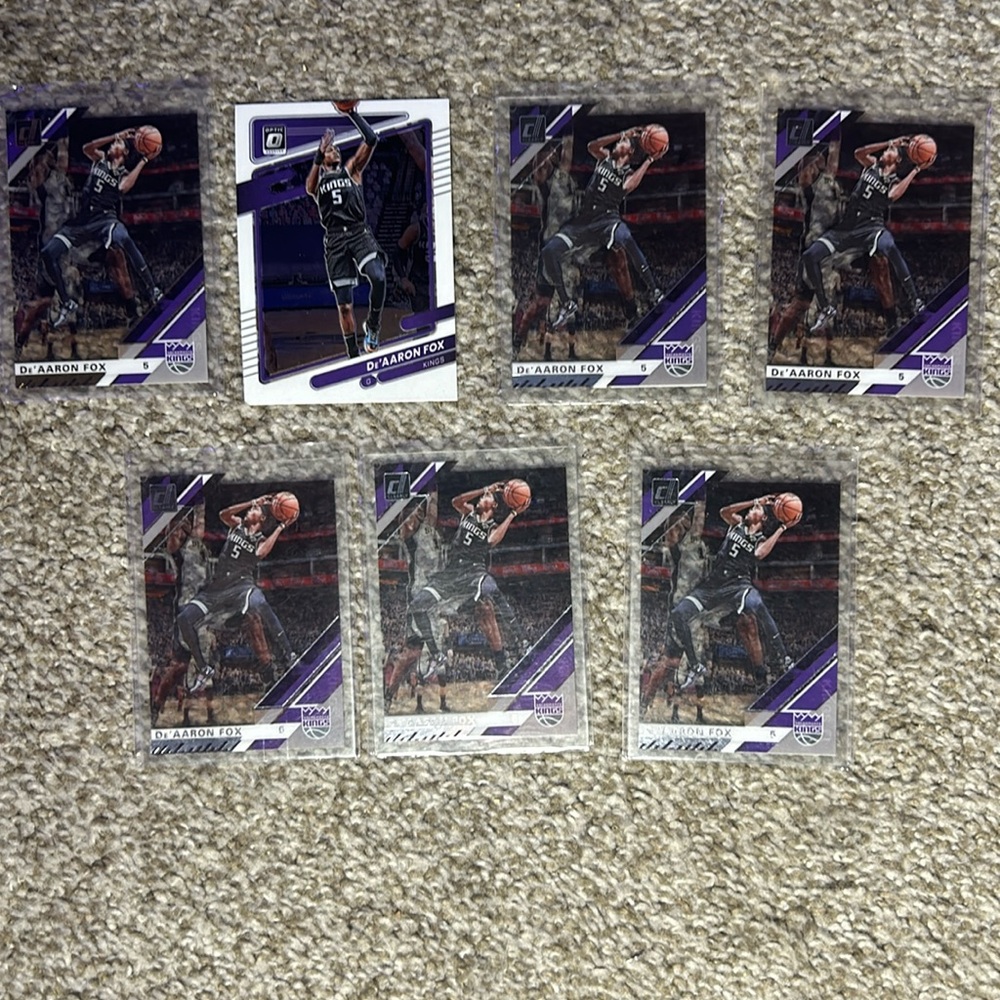 De’Aaron Fox NBA Sacramento Kings Donruss Clearly #38 & Optic #85 Sports Card x7